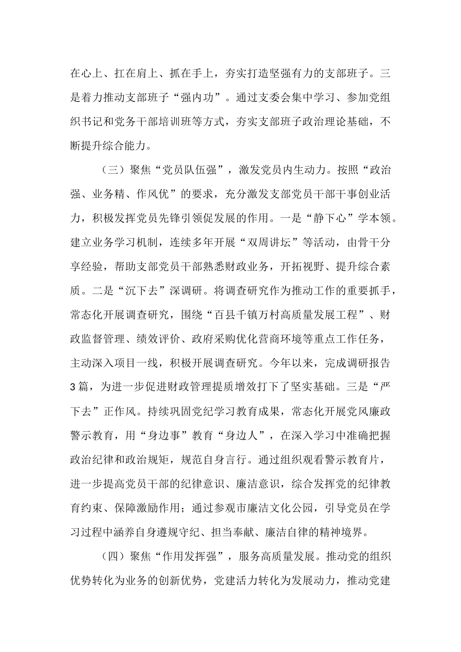 市财政局党支部上半年落实全面从严治党主体责任工作情况报告.docx_第3页