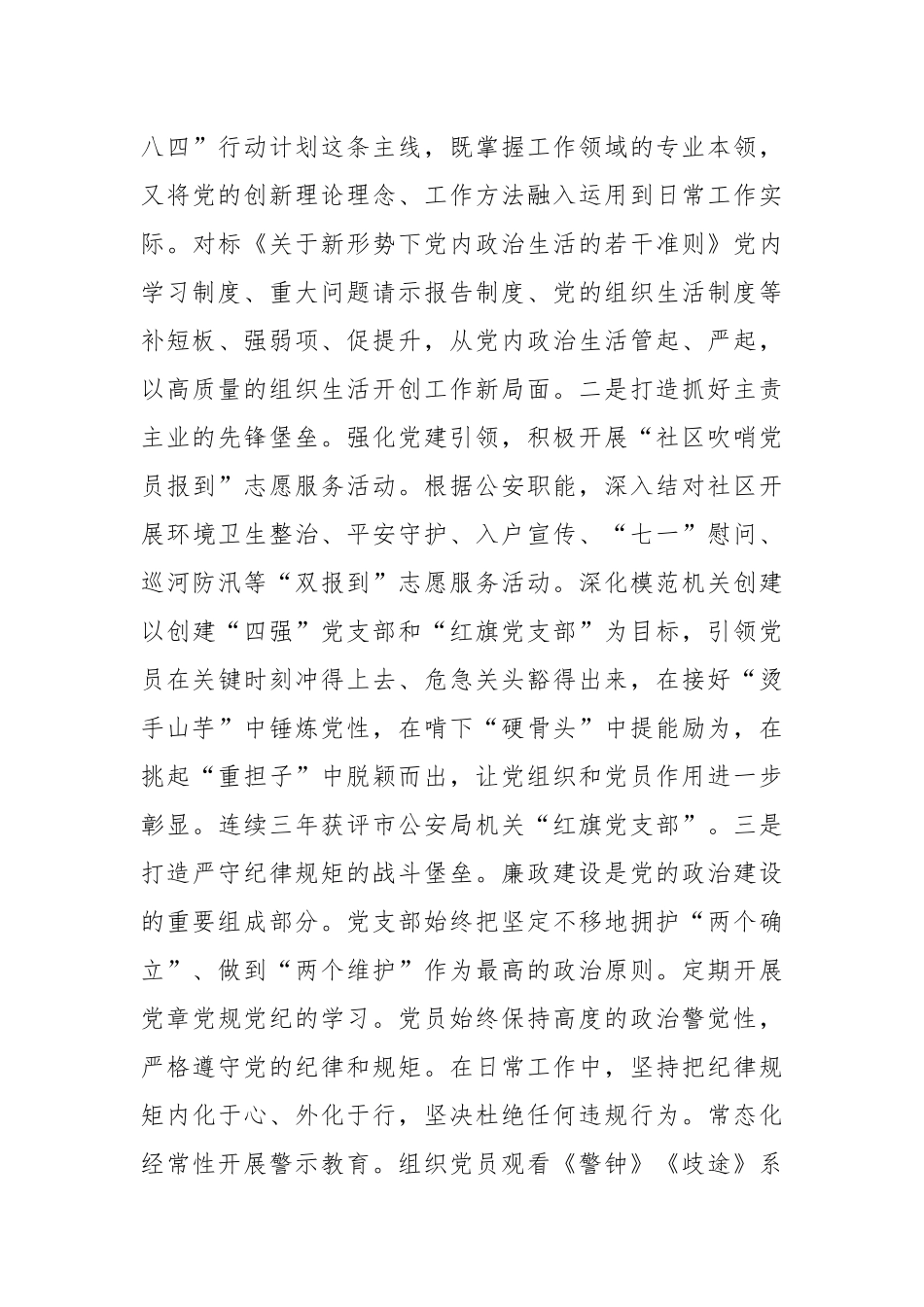 公安局党支部上半年党建工作总结.docx_第3页