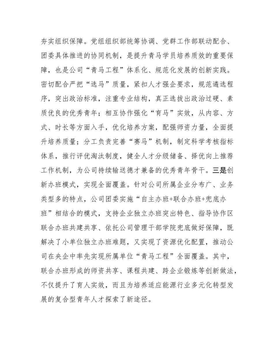 国有企业关于推进“青马工程”强化青年干部培养工作情况的报告.docx_第2页