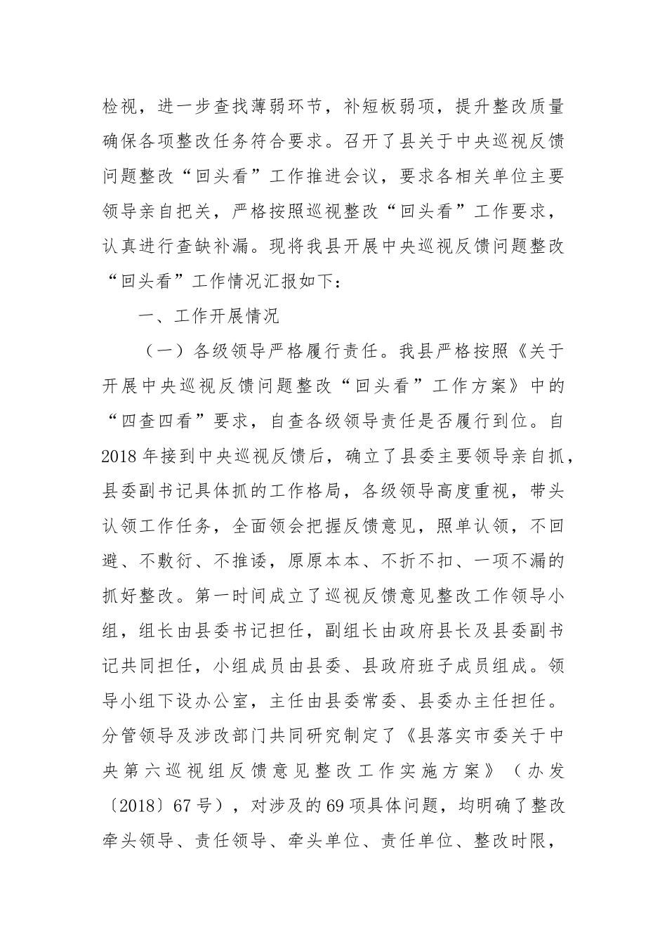 (10篇)巡视整改回头看工作情况报告汇编.docx_第2页