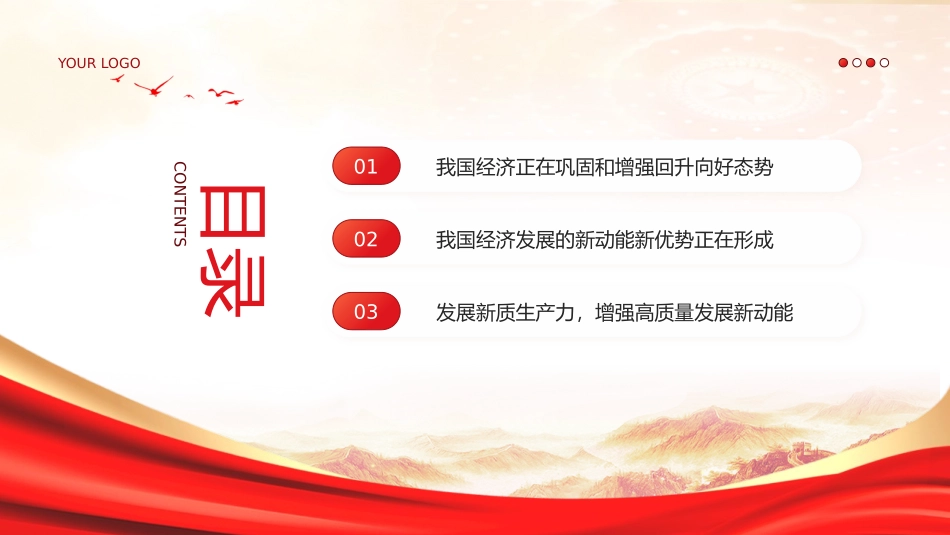 2024从全国两会看我国经济的“势”与“能”PPT简洁党政风深入学习全国两会课件模板.pptx_第2页