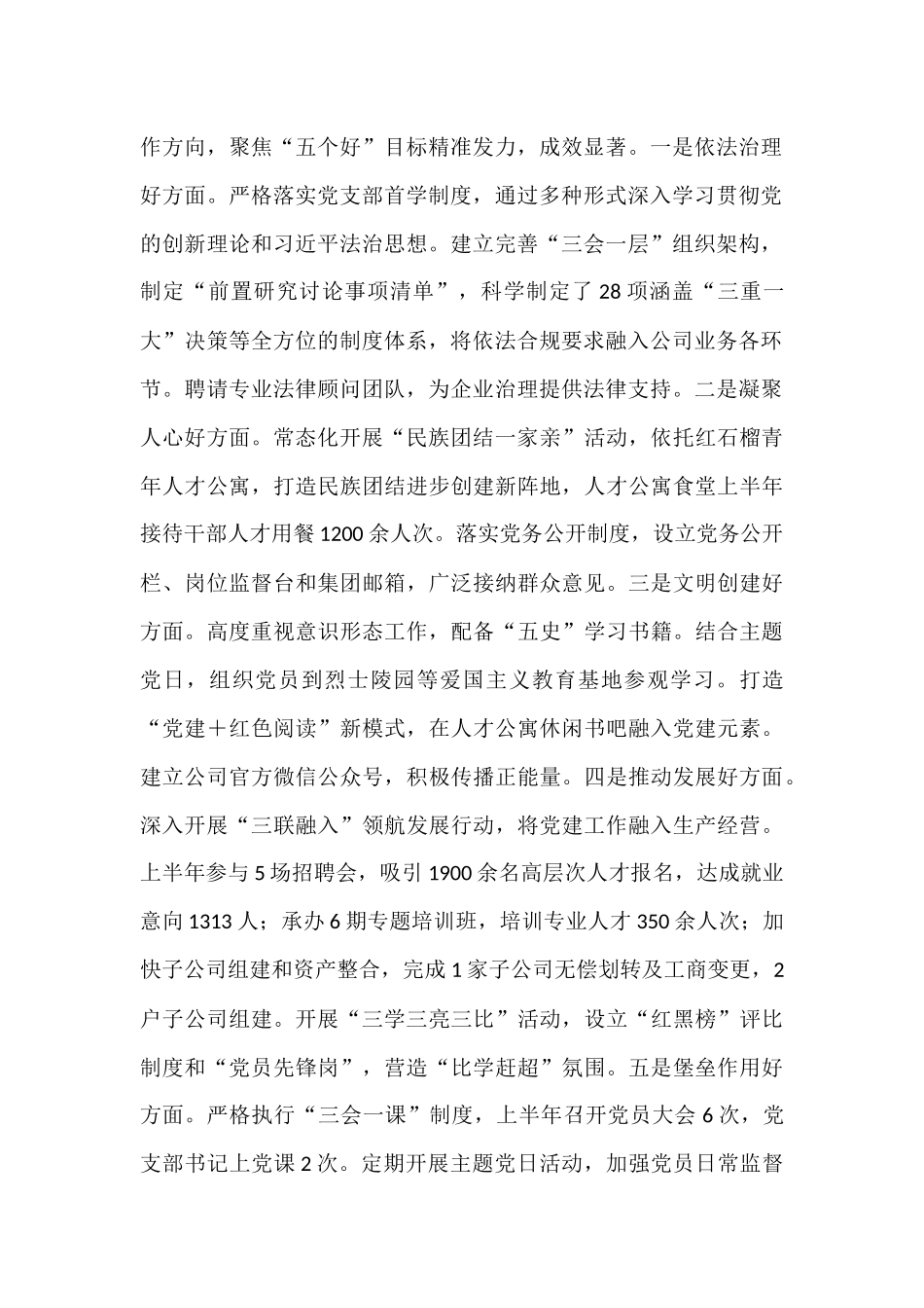 国有企业党支部2025年上半年党建工作总结.docx_第2页