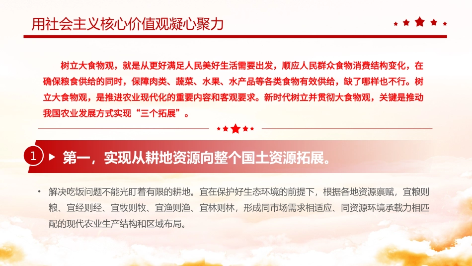 大食物观PPT大气精美推动我国农业发展方式实现三个拓展微党课.pptx_第3页