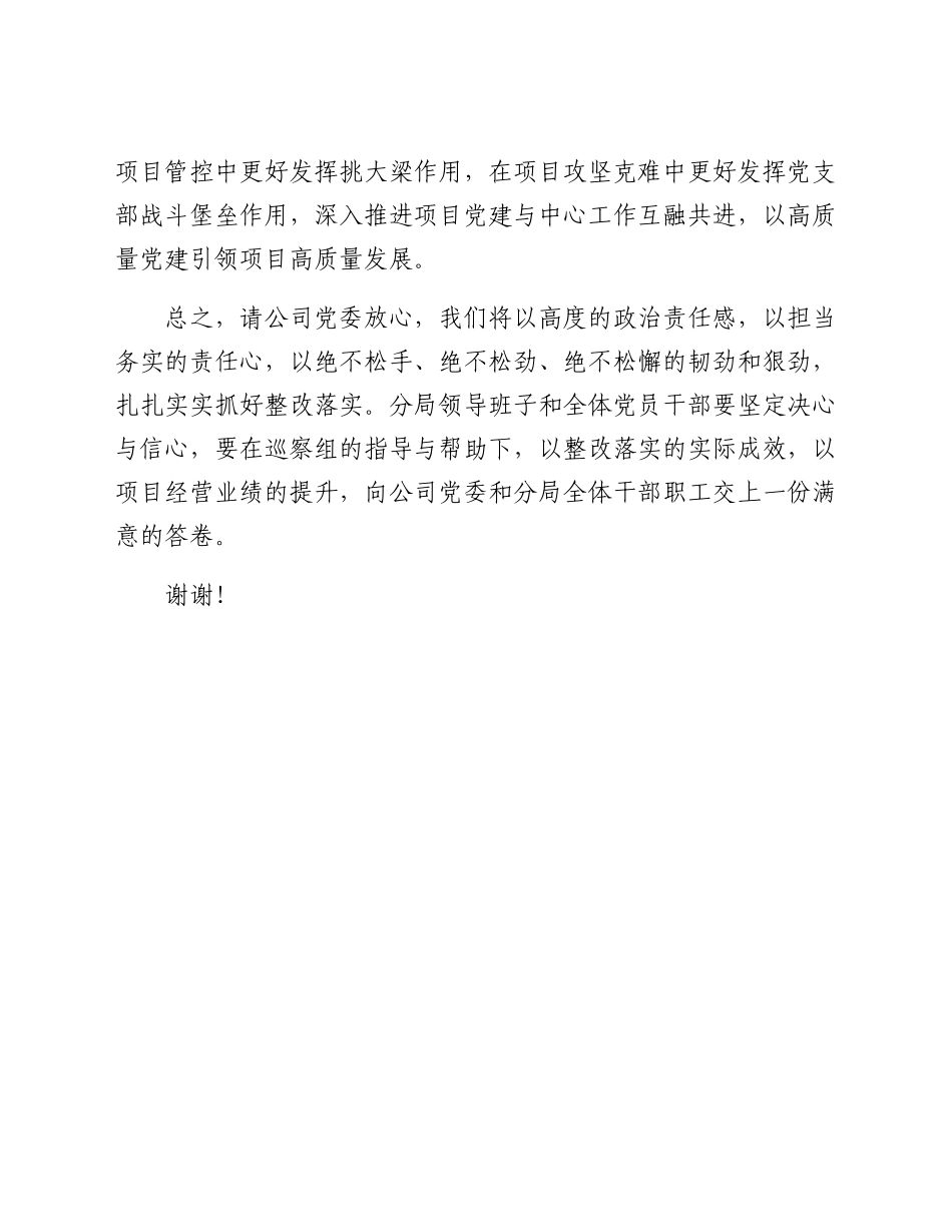 在国企公司党委首轮项目巡察意见反馈会上的表态发言材料.docx_第3页