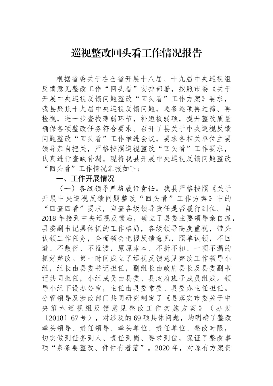 【10篇】巡视整改回头看工作情况报告汇编.docx_第2页