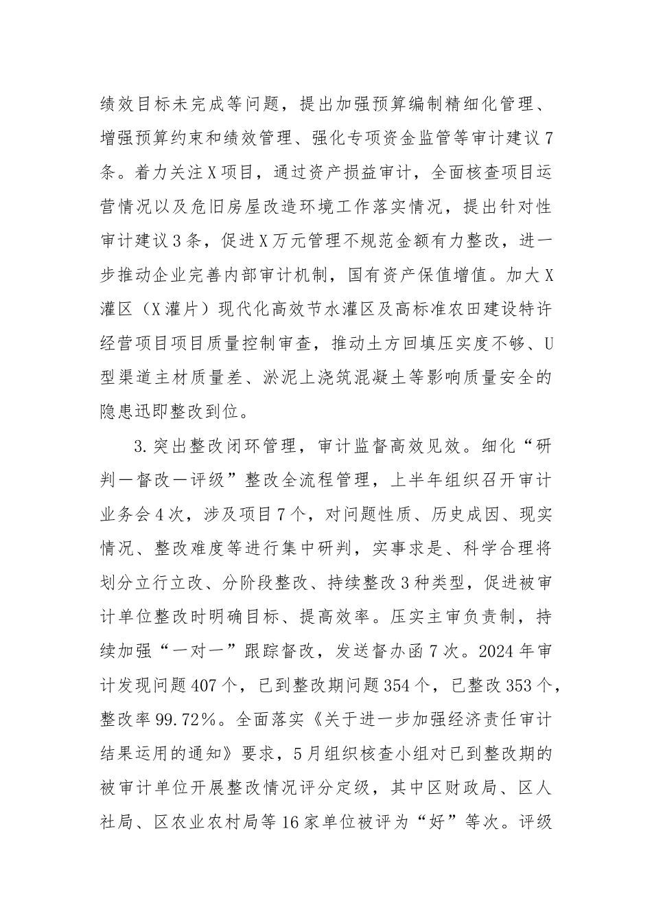 X区审计局2025年上半年工作总结和下半年工作安排.docx_第3页