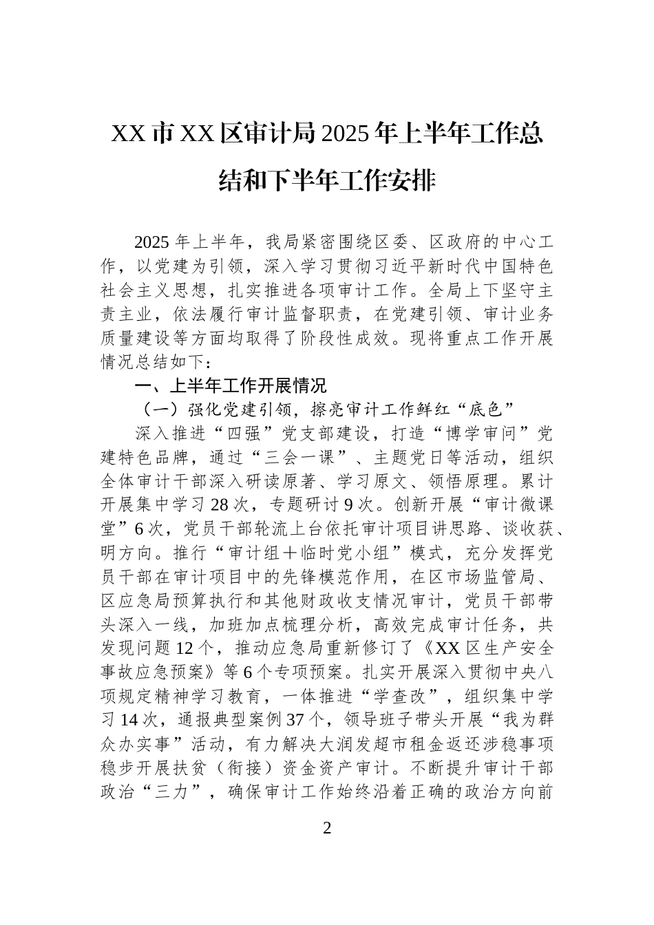 【4篇】审计局2025年上半年工作总结汇编.docx_第2页