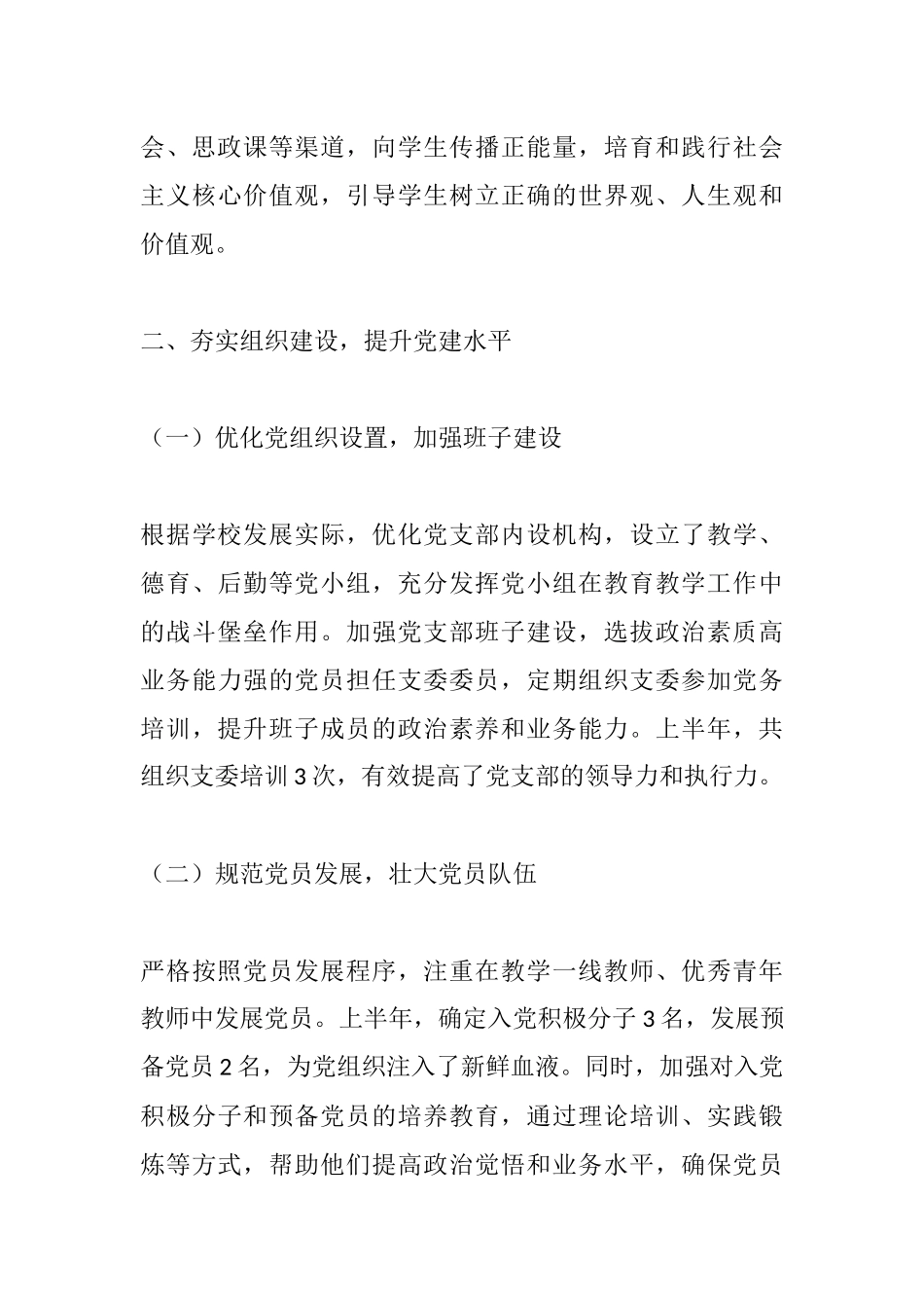 2025年上半年小学党建工作总结.docx_第3页