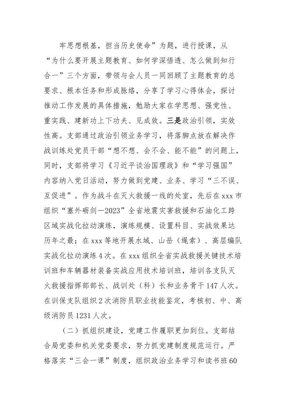党支部书记抓党建工作汇报.docx_第3页