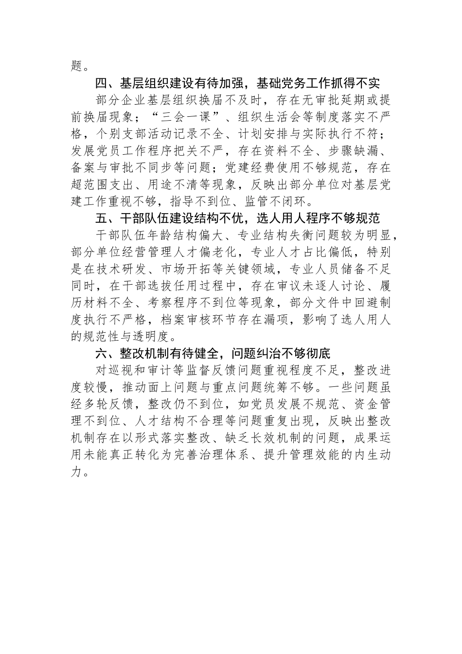 2025年被巡视单位存在的共性问题.docx_第2页