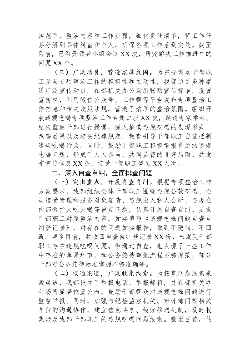 关于违规吃喝专项整治工作进展情况汇报——严守纪律红线，狠刹吃喝歪风.docx_第2页