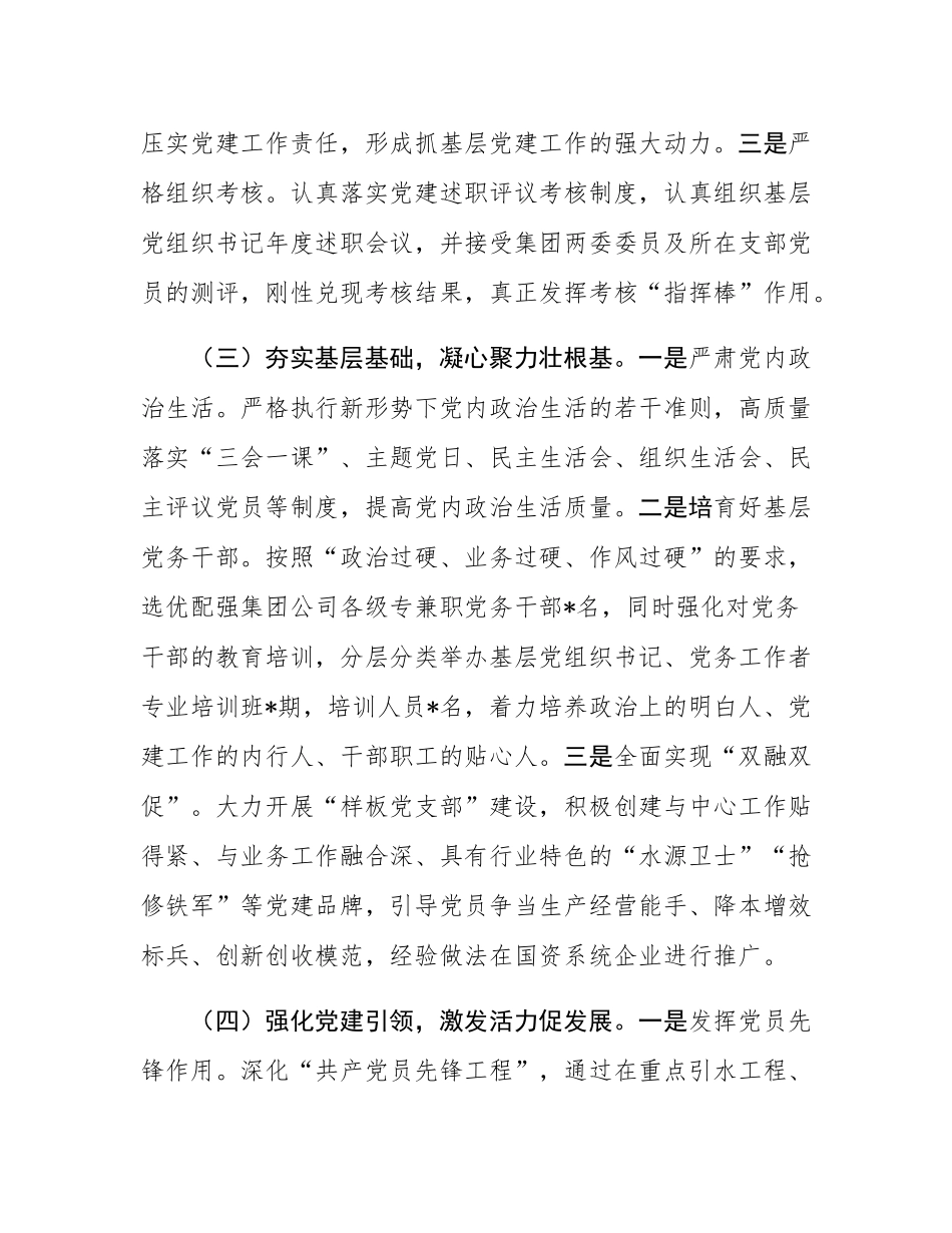 公司党委书记2025年上半年抓基层党建工作述职报告.docx_第3页