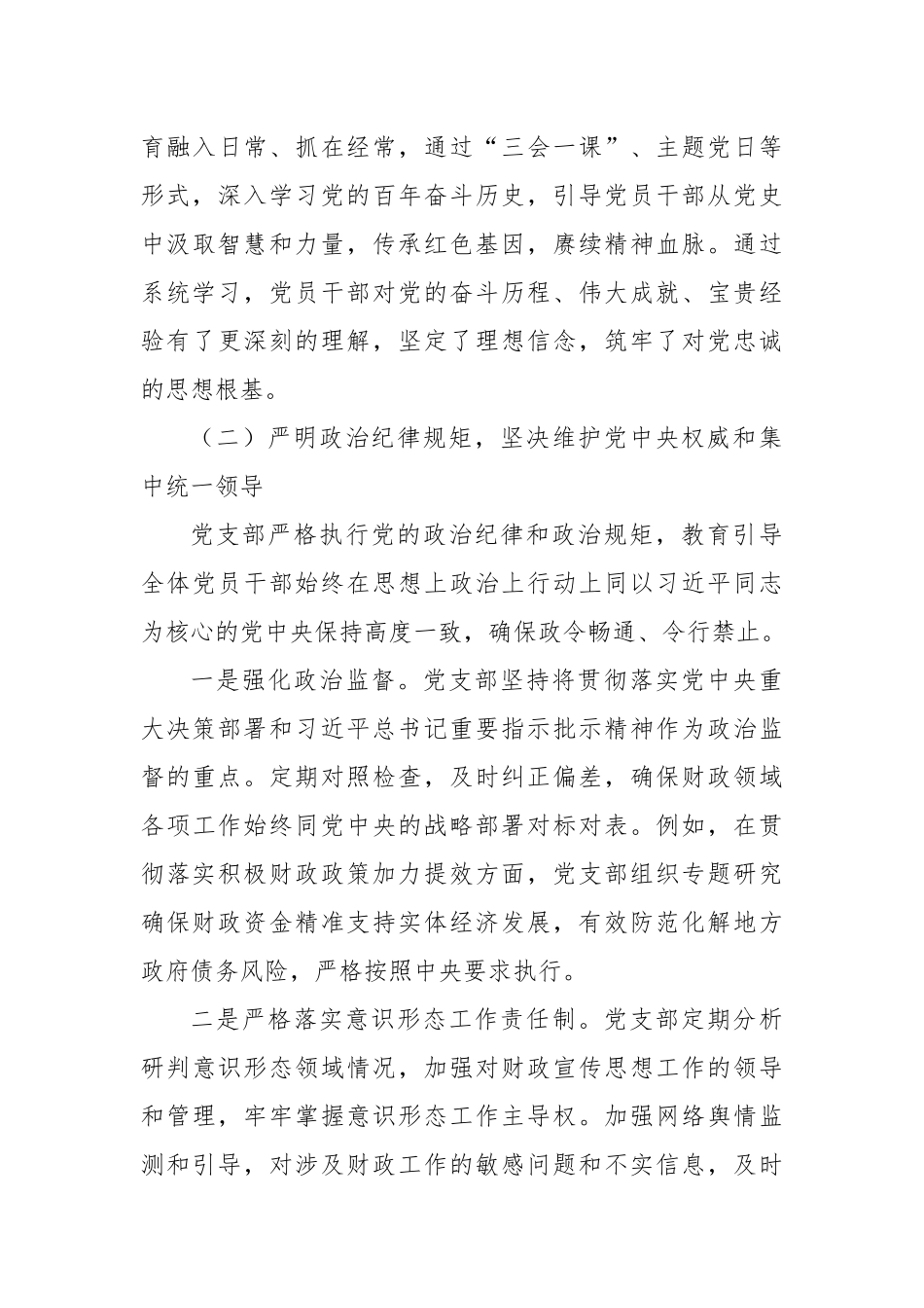 市财政局党支部2025年上半年全面从严治党工作报告.docx_第3页