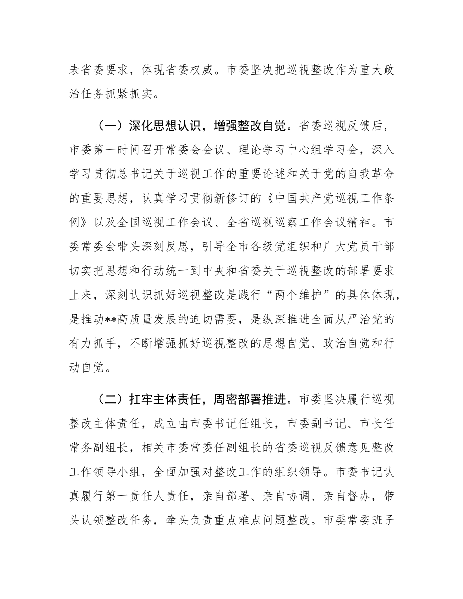 市委关于十一届省委第七轮巡视整改进展情况的报告.docx_第2页