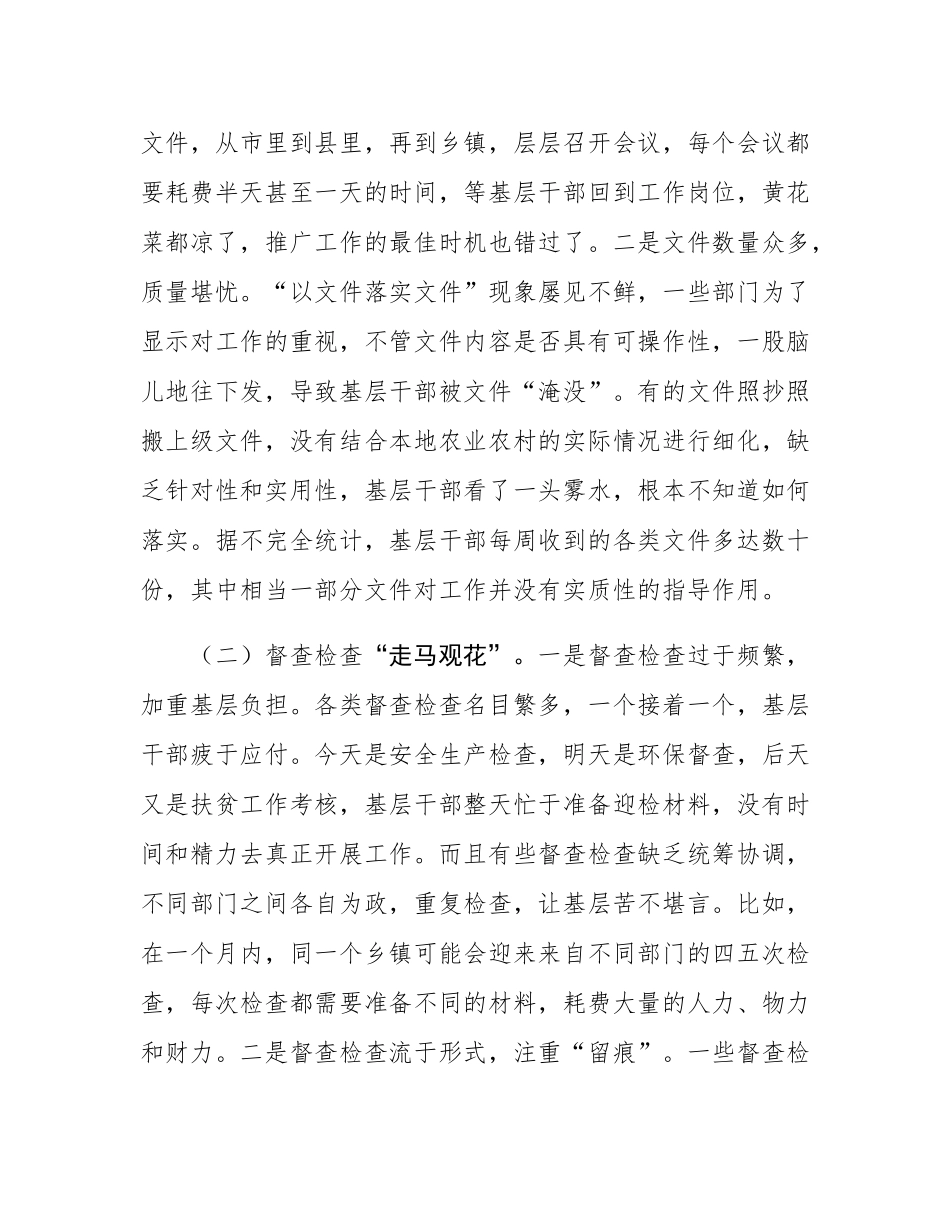 农业农村局局长围绕整治形式主义为基层减负研讨发言材料.docx_第2页
