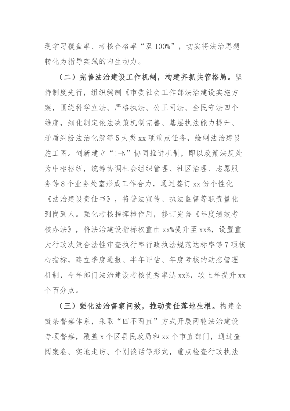 市委社会工作部党组书记、部长履行推进法治建设第一责任人职责情况报告.docx_第2页