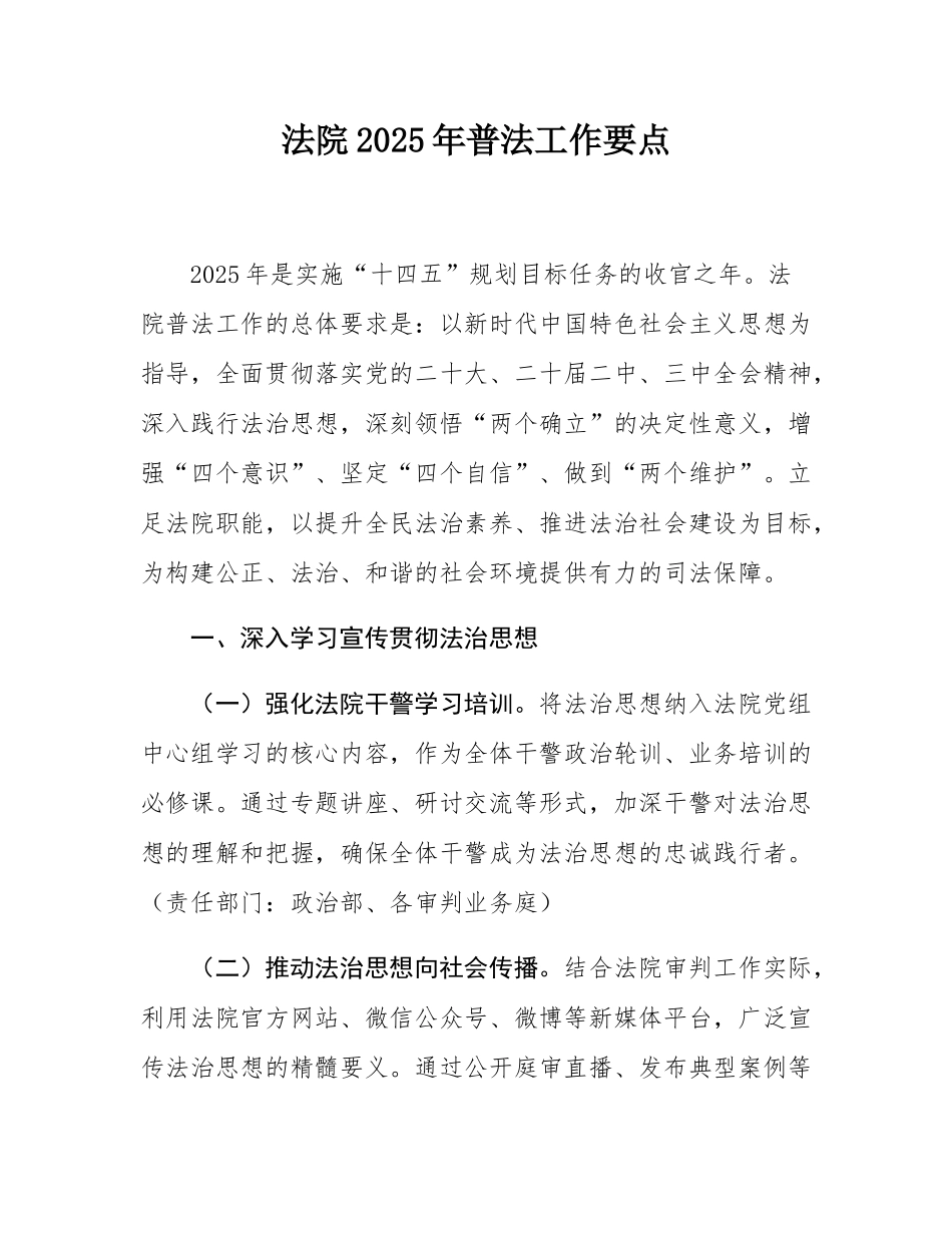 法院2025年普法工作要点.docx_第1页