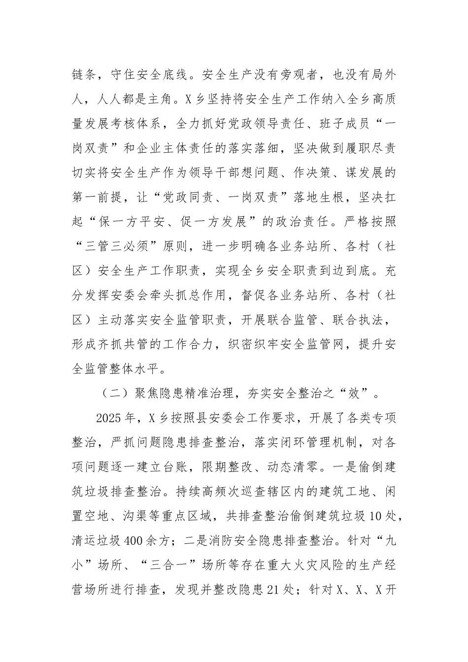 X乡2025年上半年安全生产工作总结.docx_第2页