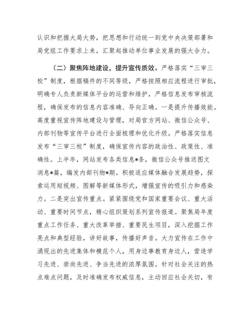 局党组关于2025年上半年意态工作总结及2025年下半年工作打算.docx_第3页