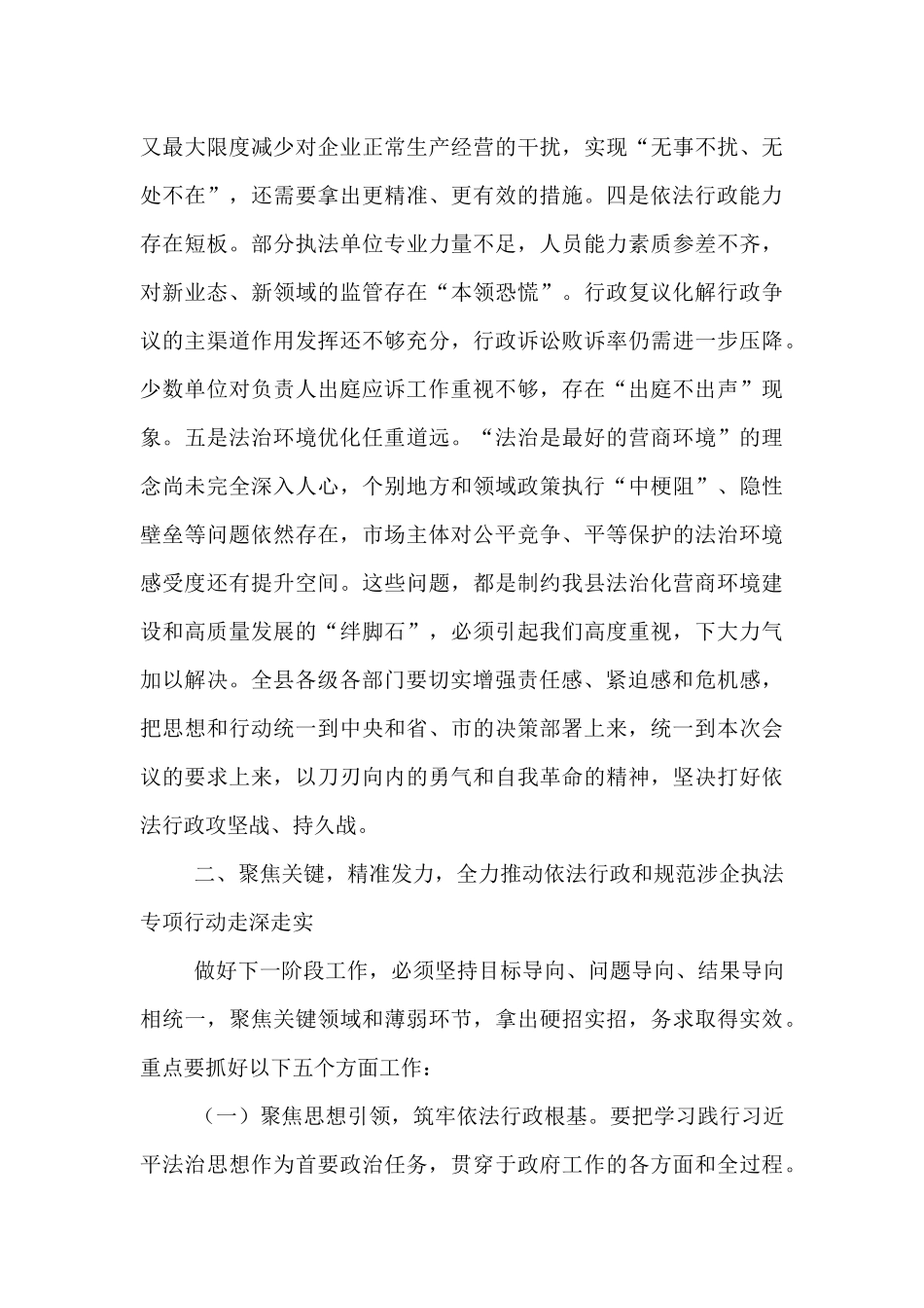 在2025年全县依法行政暨规范涉企行政执法专项行动推进会上的讲话.docx_第3页
