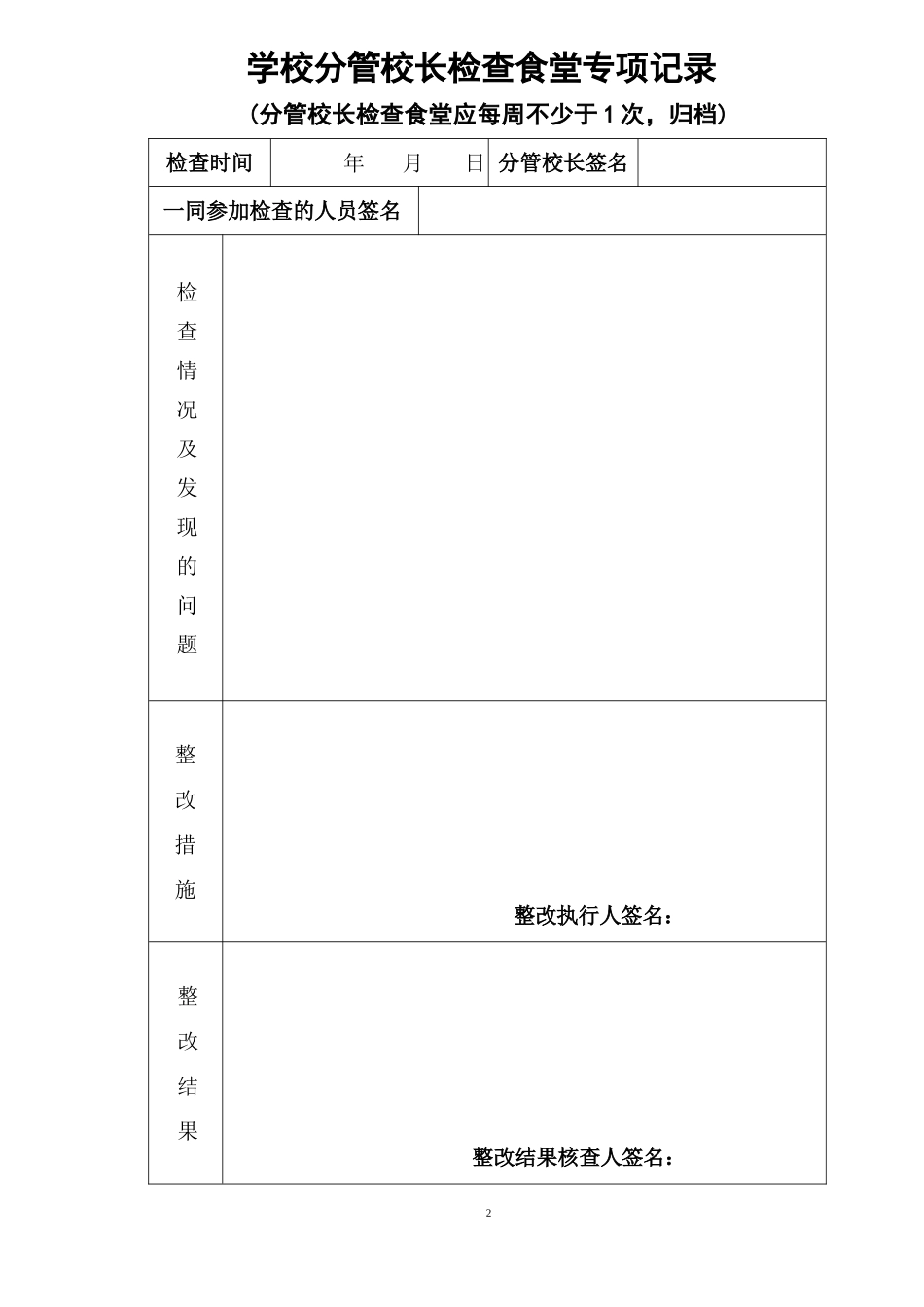 学校食堂各种检查记录表格表册.docx_第2页