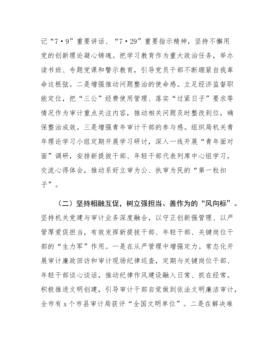 市审计局党组关于推进审计干部队伍作风建设工作情况的报告.docx_第2页