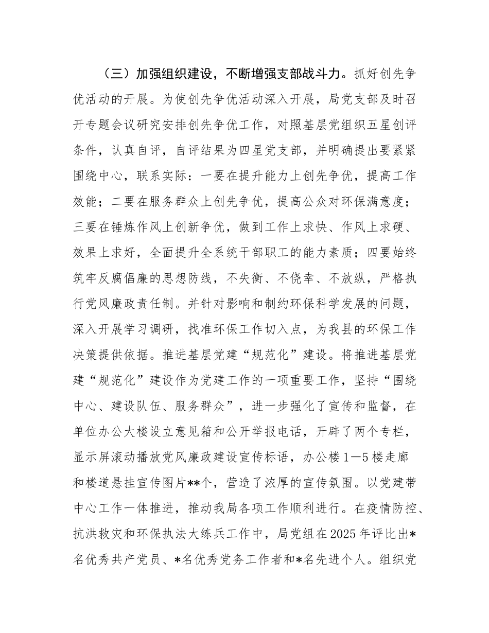 生态环境局2025年上半年基层党建工作报告.docx_第3页