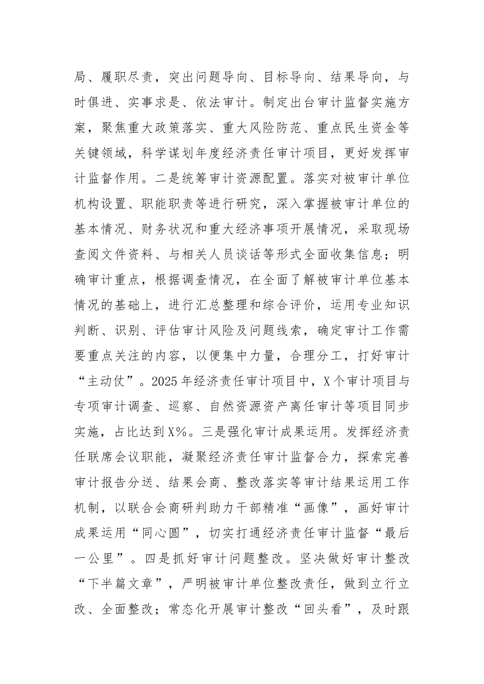 审计局2025年上半年工作总结及2025年下半年工作计划.docx_第3页