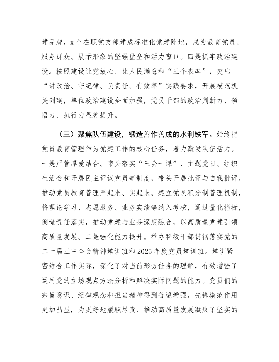 市水务局党组2025年上半年落实全面从严治党主体责任工作情况报告.docx_第3页