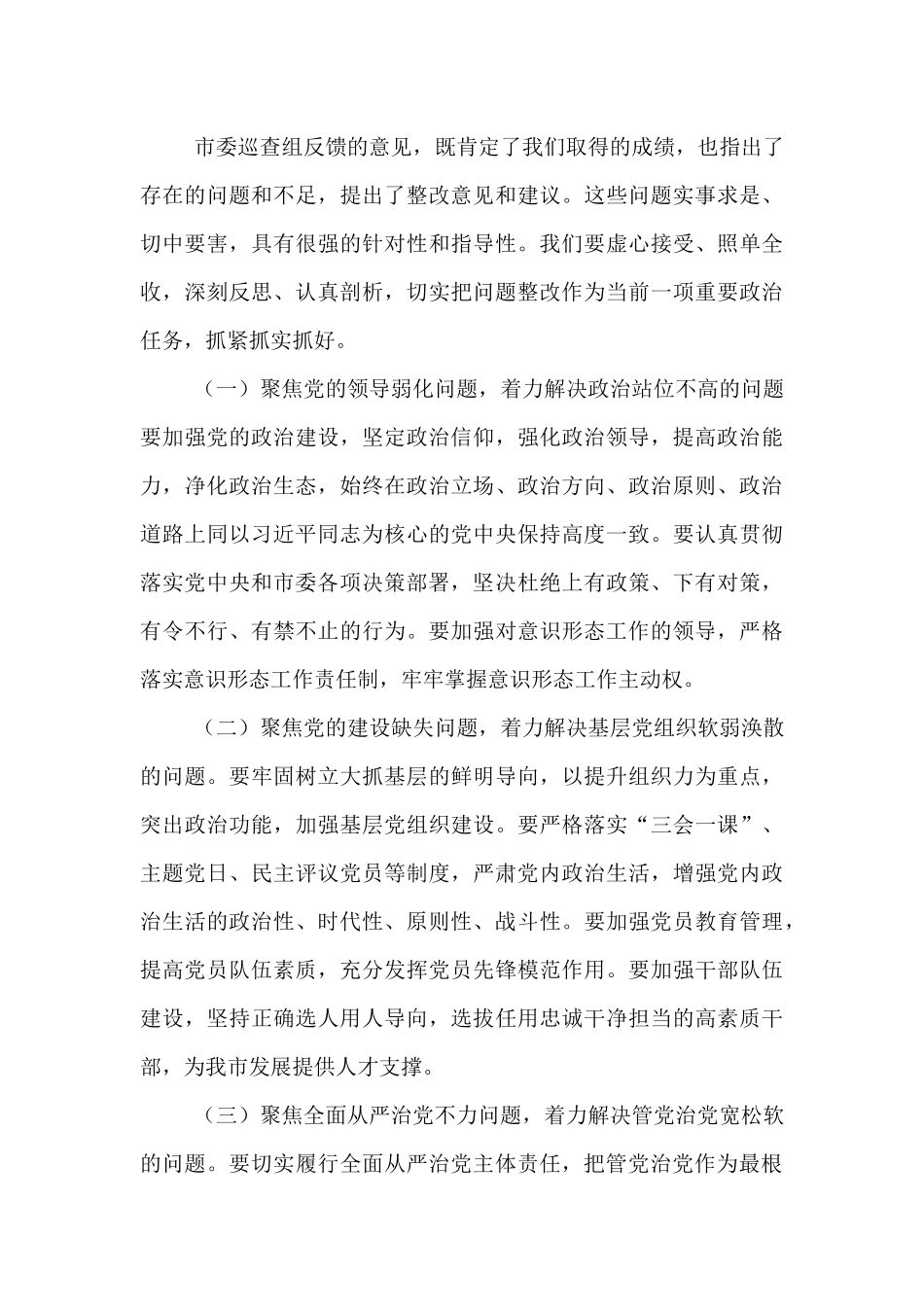 在2025年市委巡查反馈意见整改动员会上的讲话.docx_第3页