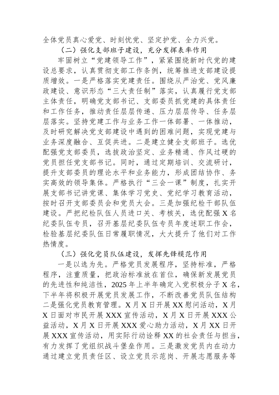 国企XX市分公司所辖党支部全面从严治党主体责任履行情况报告.docx_第2页