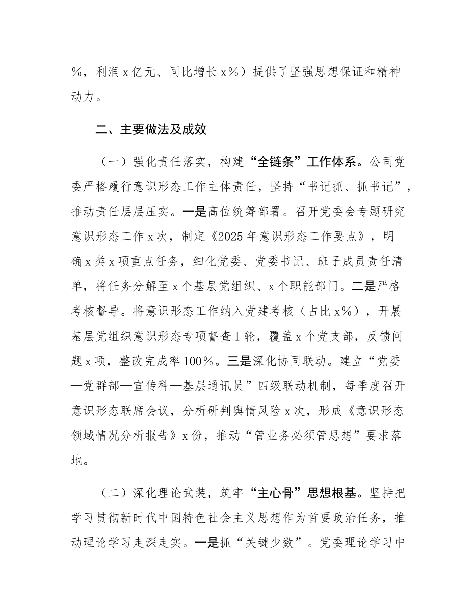 公司党委2025年上半年落实意态工作责任制情况自查报告.docx_第2页