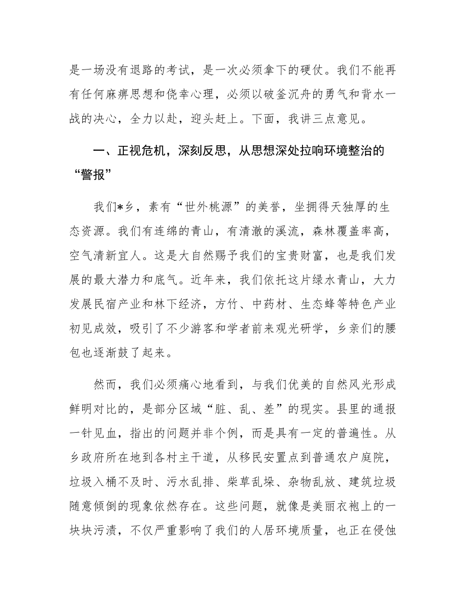 在2025年全乡环境整治工作部署会上的讲话.docx_第2页