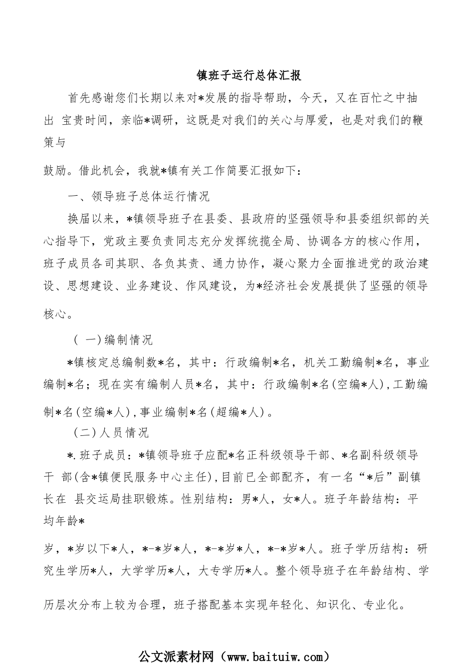 镇班子运行总体汇报.docx_第1页