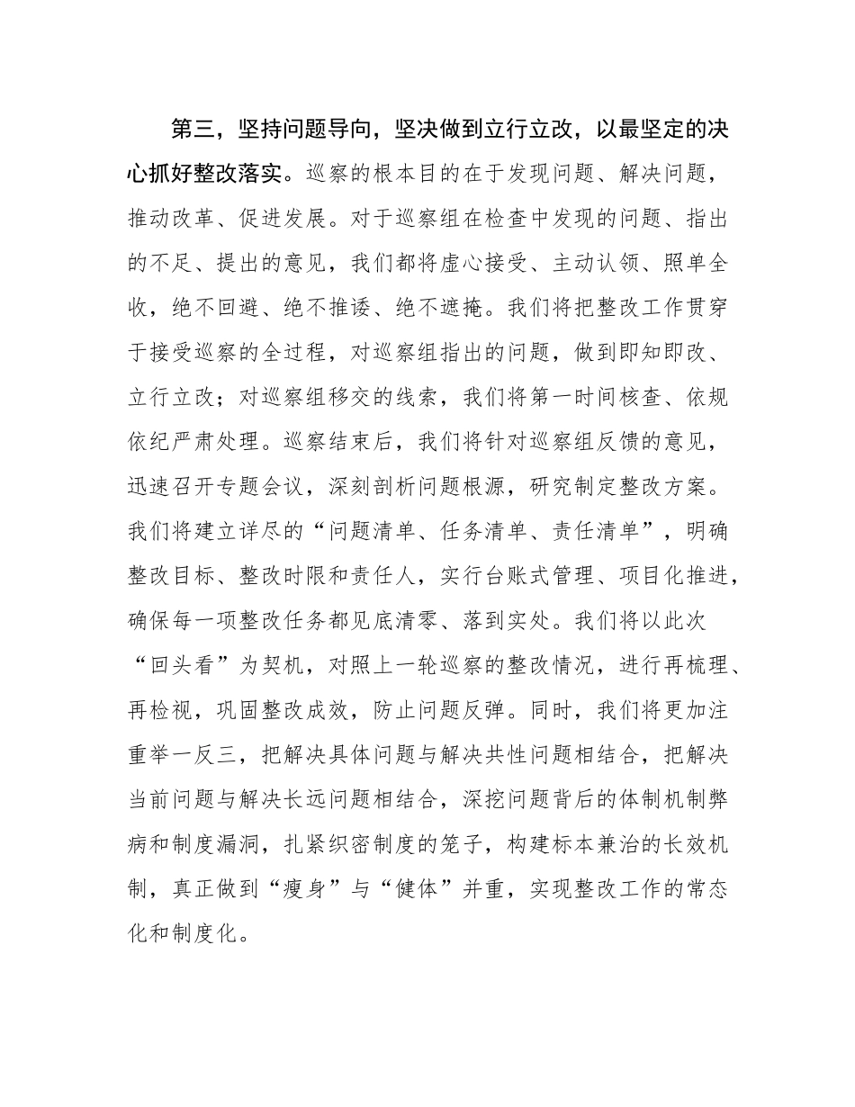 在2025年集团巡察工作动员会上的表态发言.docx_第3页