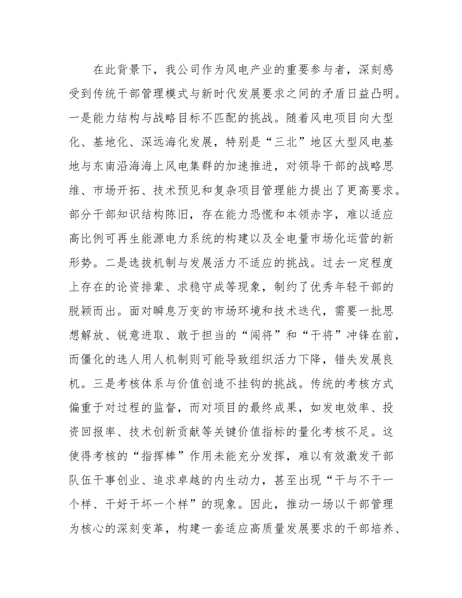 分公司关于加强领导干部队伍建设聚力推进风电产业高质量发展经验材料.docx_第2页