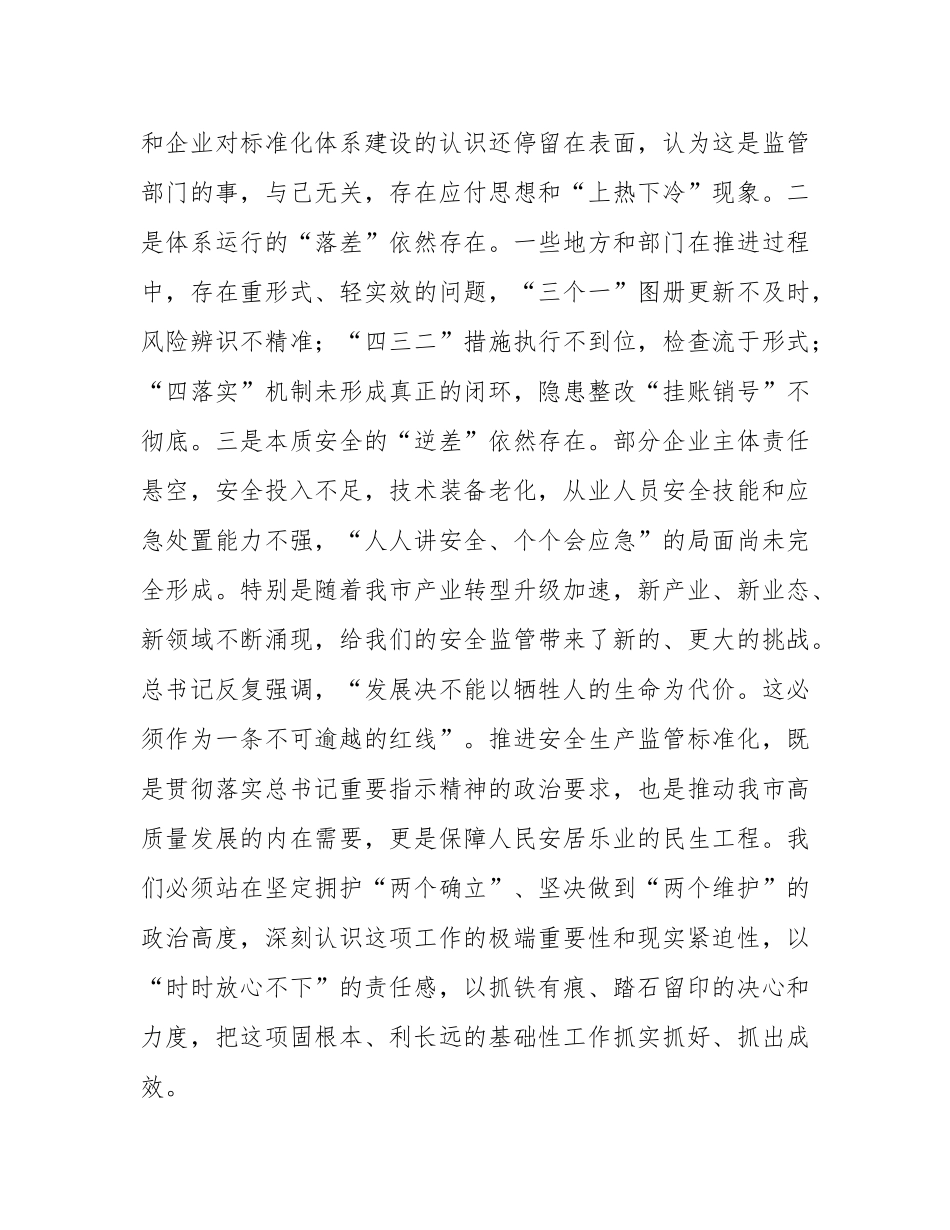 在2025年全市安全生产监管标准化工作体系现场视频推进会上的讲话.docx_第3页