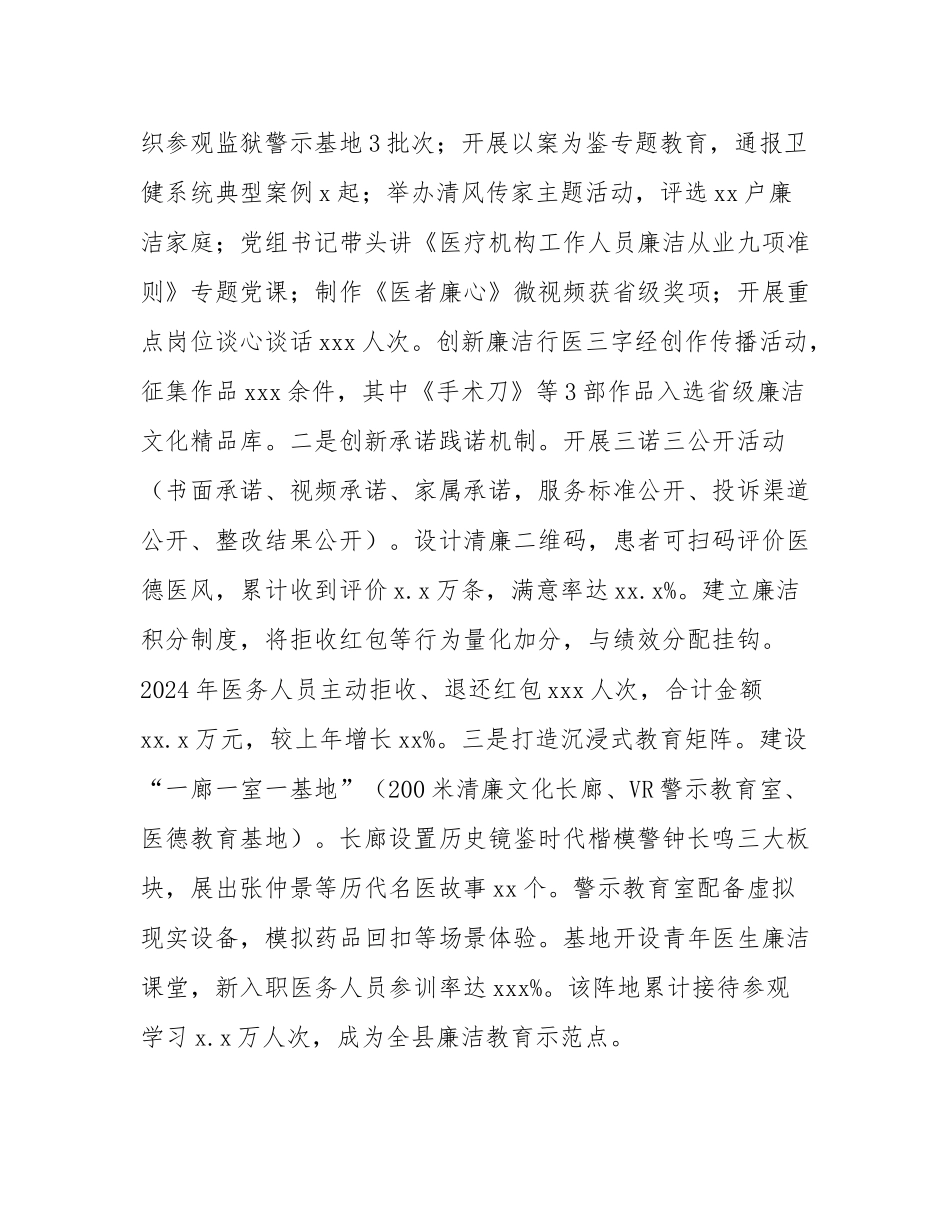 县卫生健康局清廉机关建设工作情况报告.docx_第3页