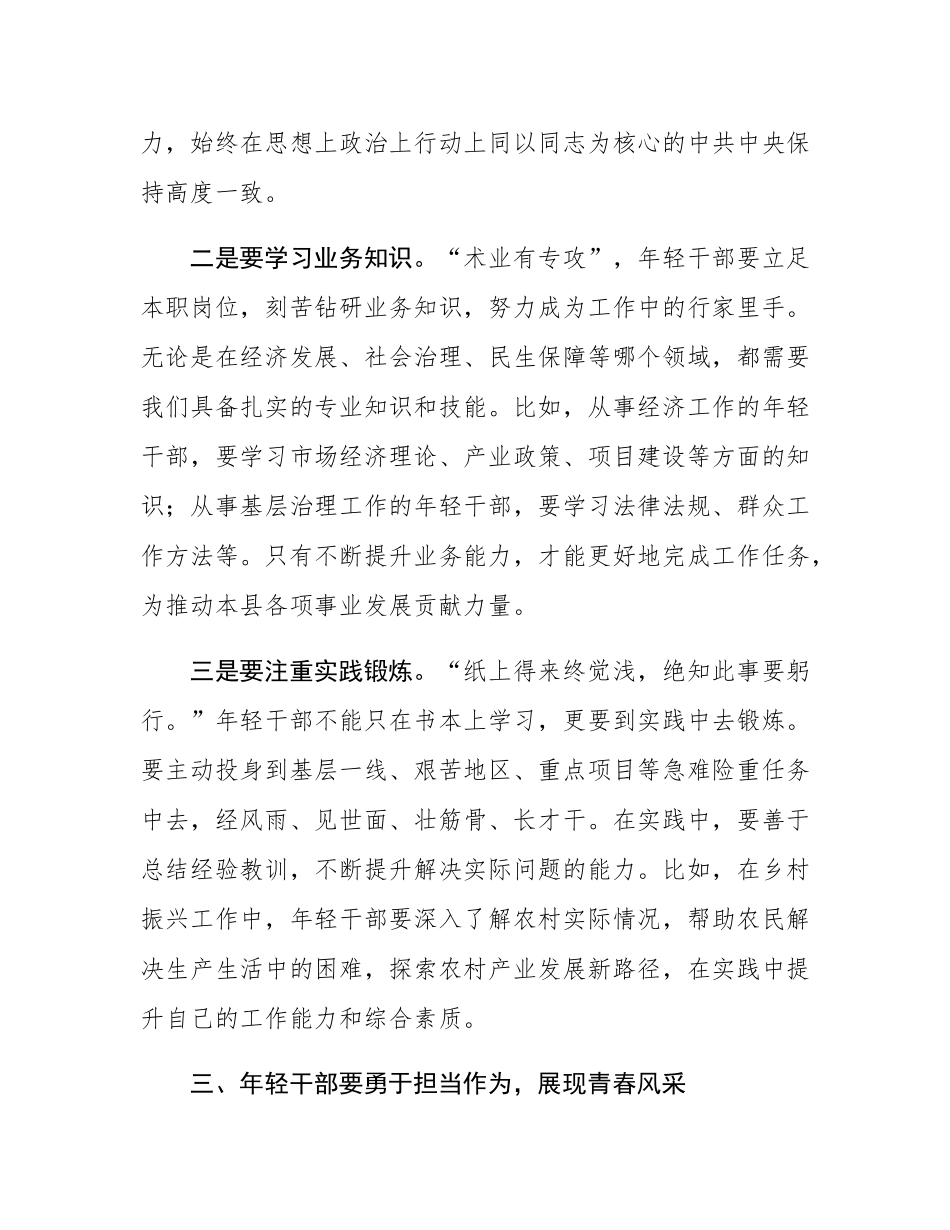 在2025年全县年轻干部座谈会上的讲话.docx_第3页