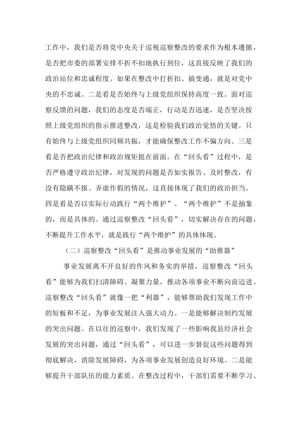县纪委书记在市委巡察整改“回头看”监督检查调度会上的讲话.docx_第2页