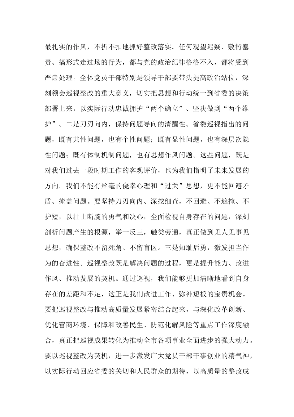 市委书记在2025年省委巡视反馈意见整改落实推进会上的讲话.docx_第2页