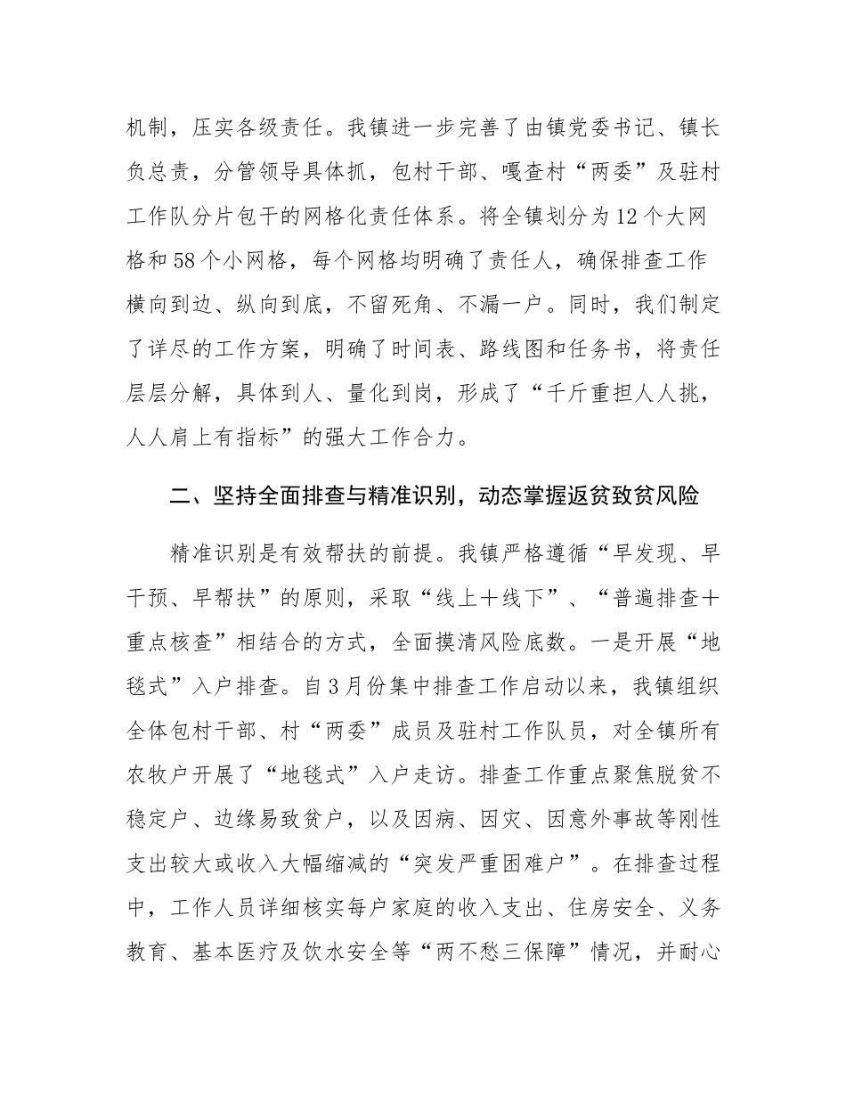 镇关于2025年上半年集中防返贫监测排查工作情况的报告.docx_第2页