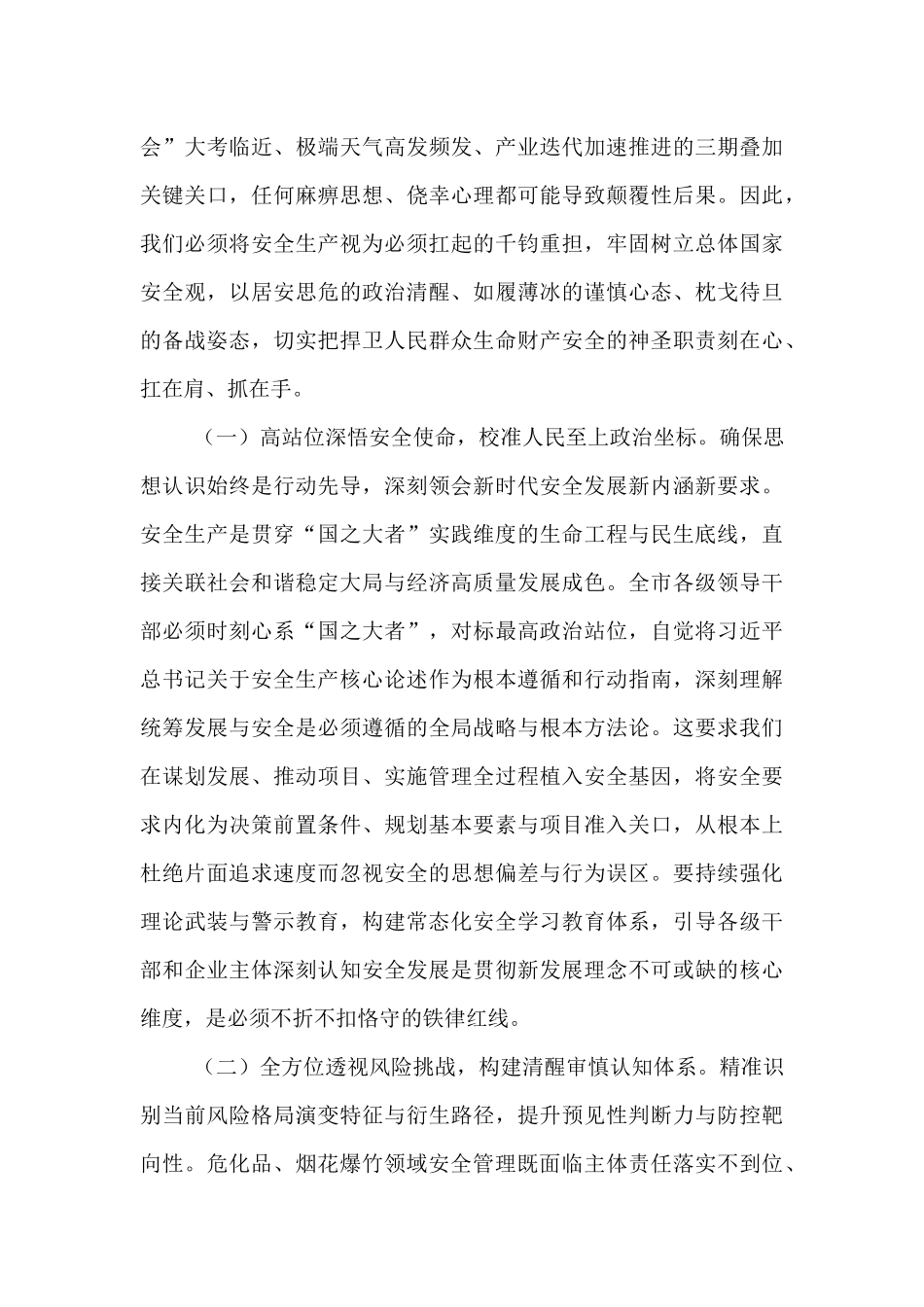 在全市危险化学品和烟花爆竹安全生产专委会会议上的讲话.docx_第2页