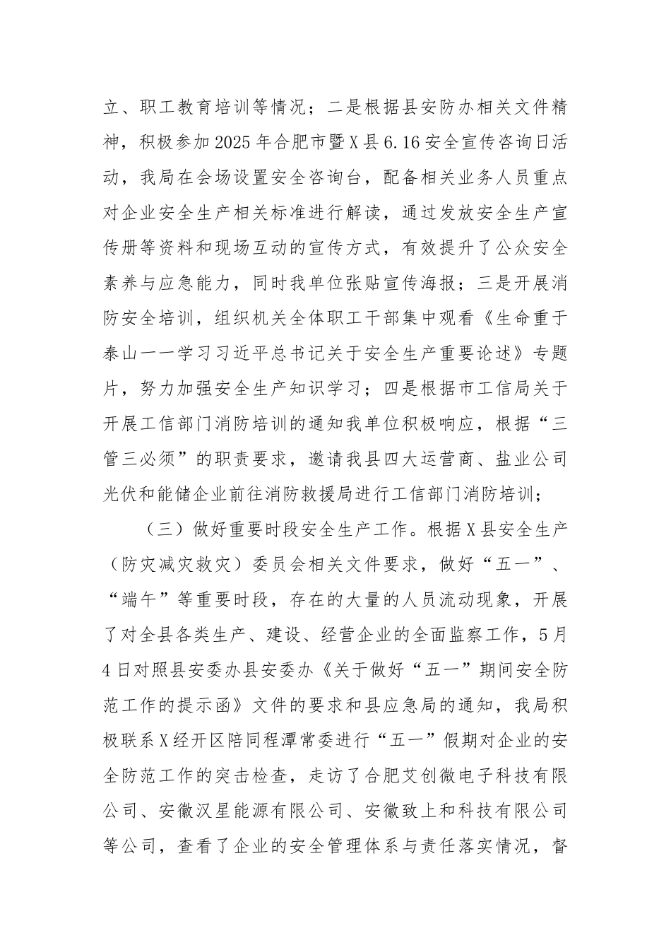 X县工信局安全生产2025年上半年工作总结（精品）.docx_第2页