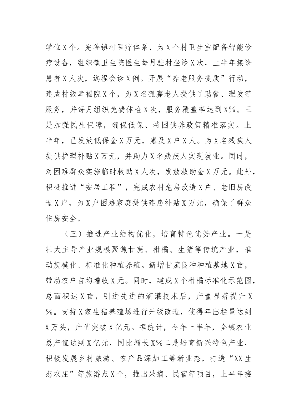 某自治区X市XX镇2025年上半年工作情况总结.docx_第3页