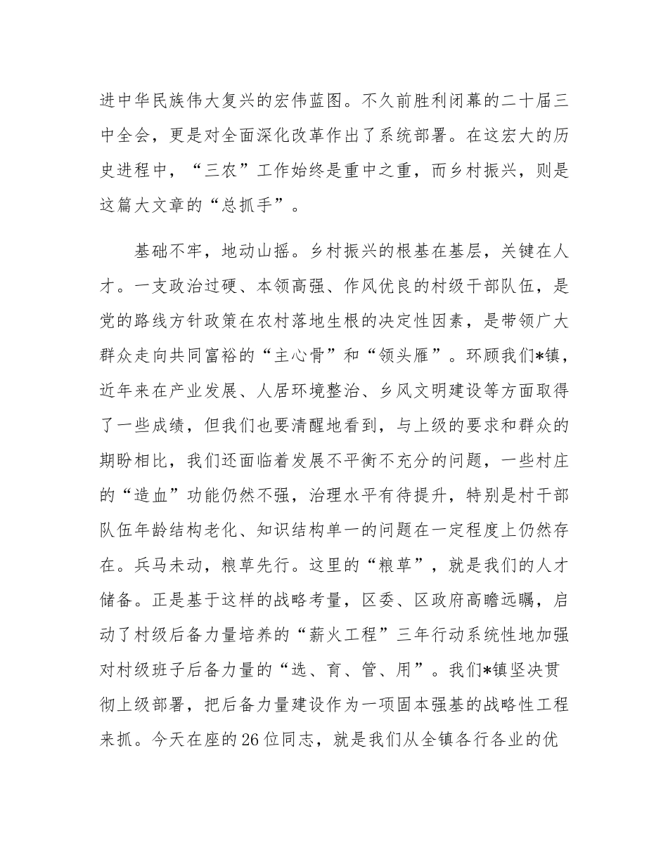 在2025年全镇村“两委”班子后备力量座谈会上的讲话.docx_第2页