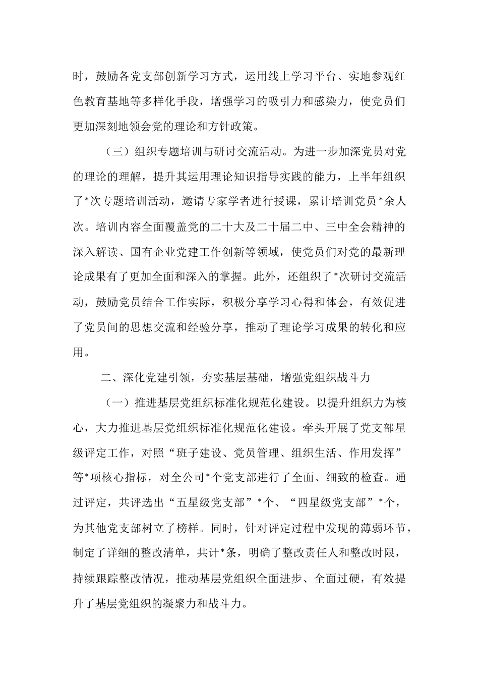 国企党办主任2025年上半年个人工作总结.docx_第2页
