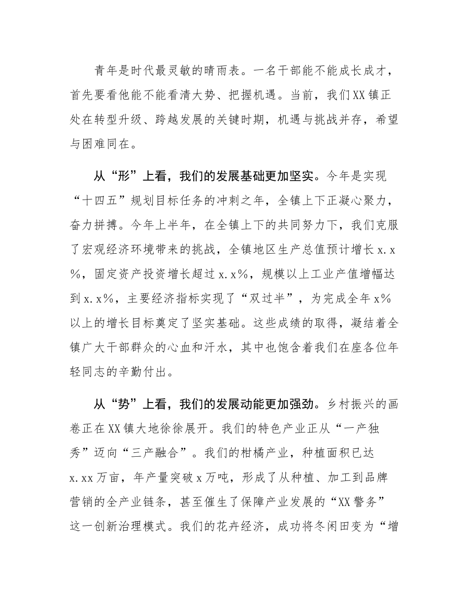 在全镇年轻干部座谈会暨集体廉政谈话会上的讲话.docx_第2页