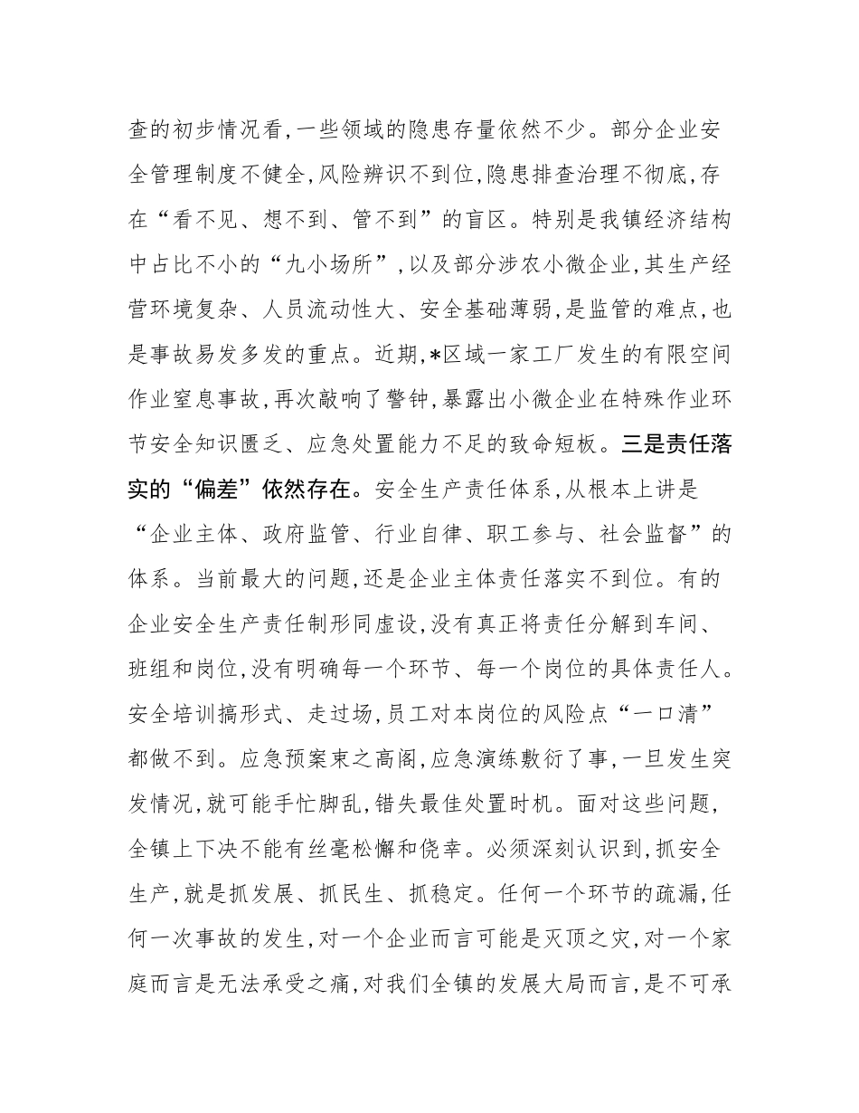 在2025年镇安全生产隐患排查整治工作会议上的讲话.docx_第3页