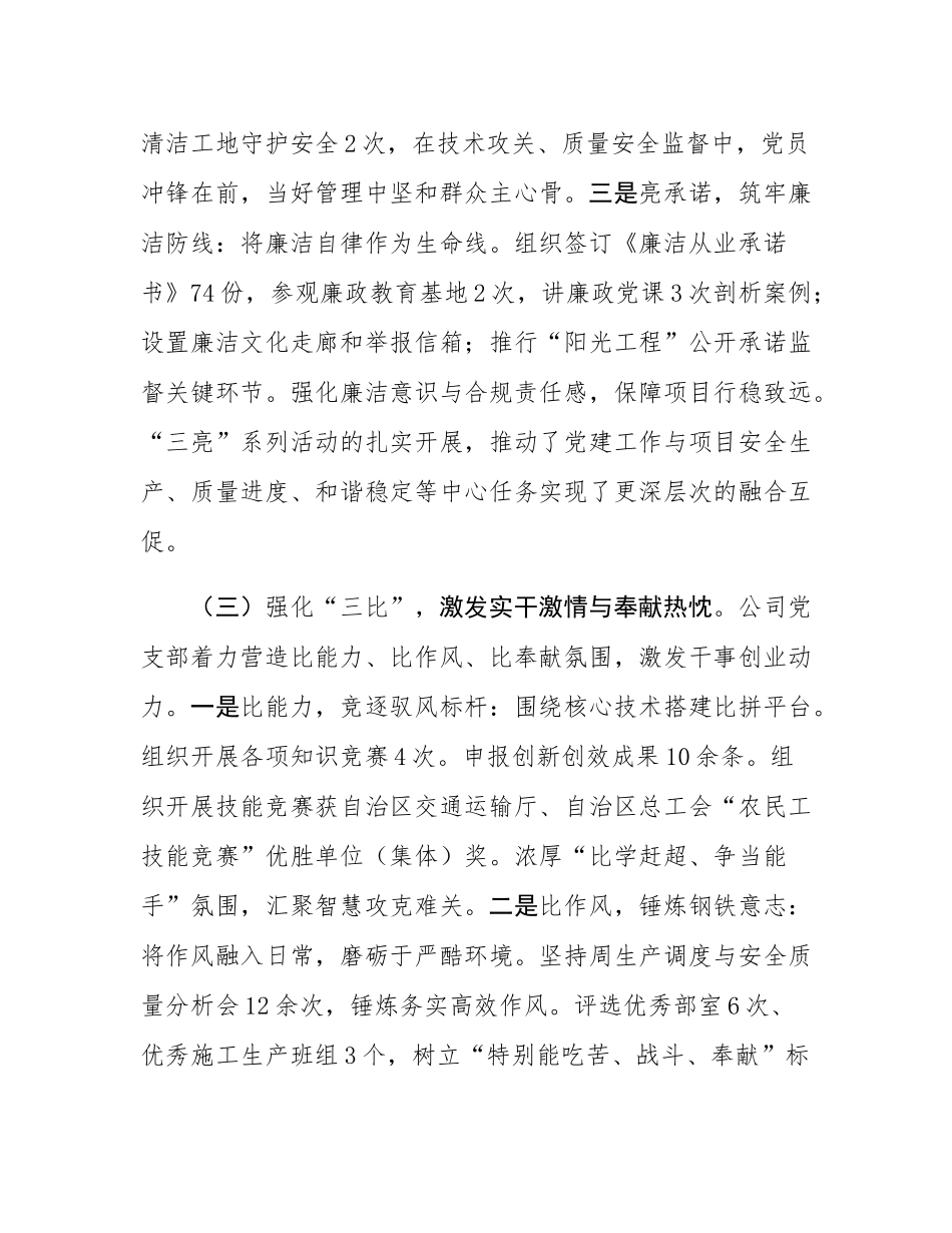 国有企业党支部2025年上半年党建工作情况报告.docx_第3页